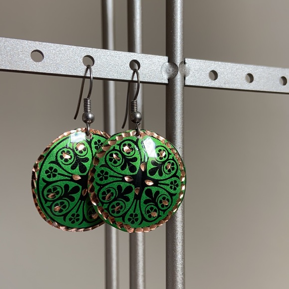 Handmade Turkish Copper Earrings - Picture 4 of 7